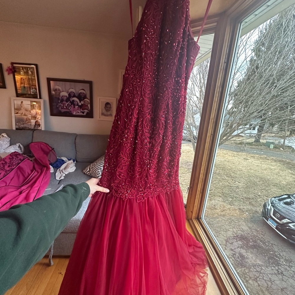 Elegant Burgundy Gown